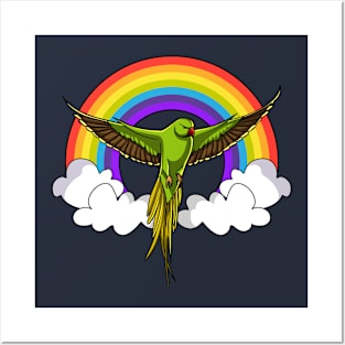 Cute Parrot Parakeet Bird Pet Rainbow Posters and Art